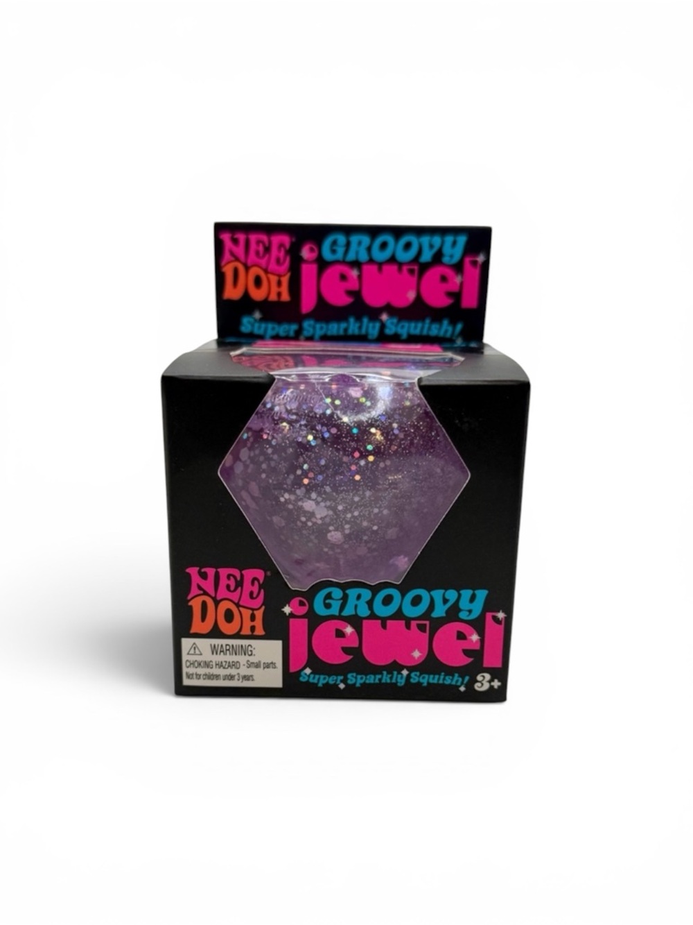 Large RARE NeeDoh Groovy Jewel Sparkly Squish Toy - Purple
